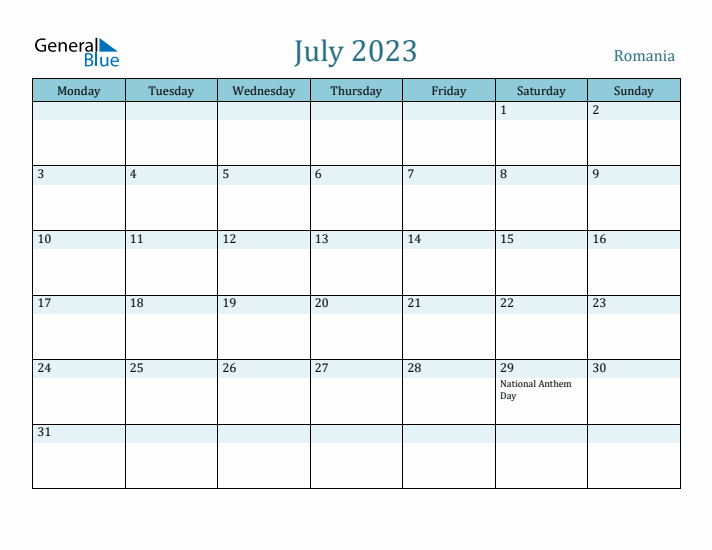 July 2023 Calendar with Holidays