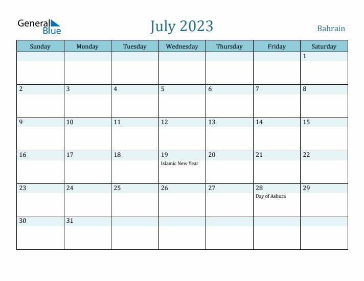 July 2023 Calendar with Holidays