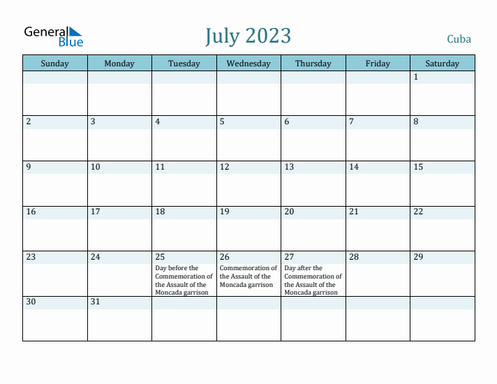 July 2023 Calendar with Holidays