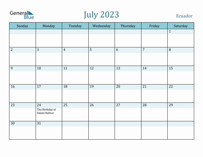 July 2023 Calendar with Holidays