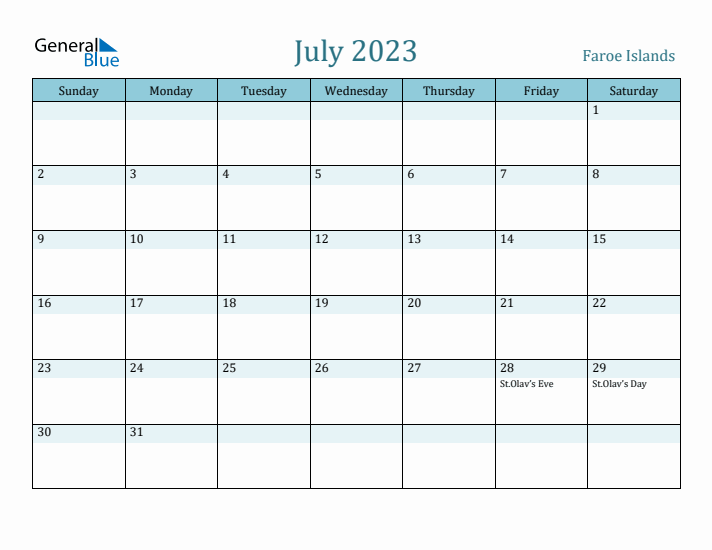 July 2023 Calendar with Holidays