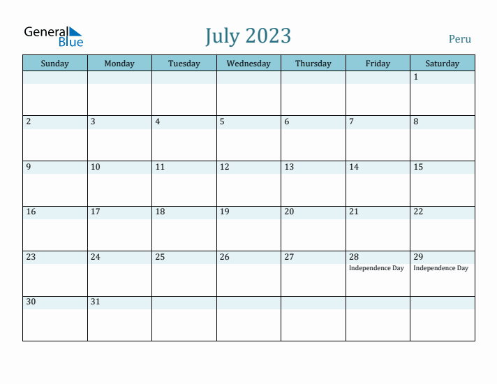 July 2023 Calendar with Holidays