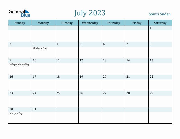 July 2023 Calendar with Holidays