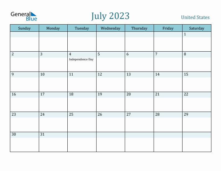 July 2023 Calendar with Holidays