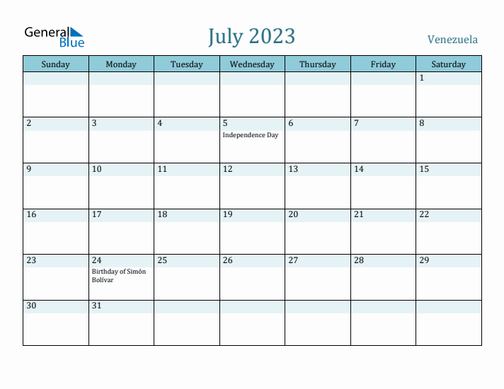 July 2023 Calendar with Holidays