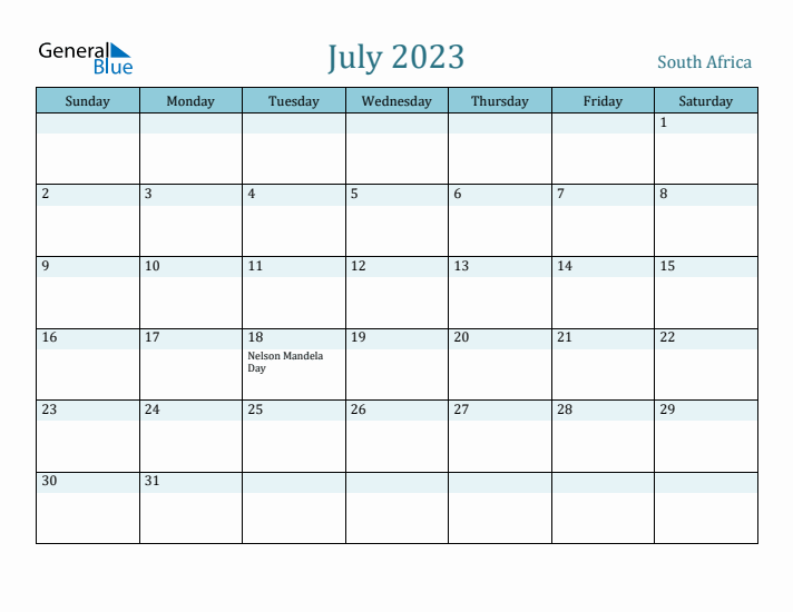 July 2023 Calendar with Holidays