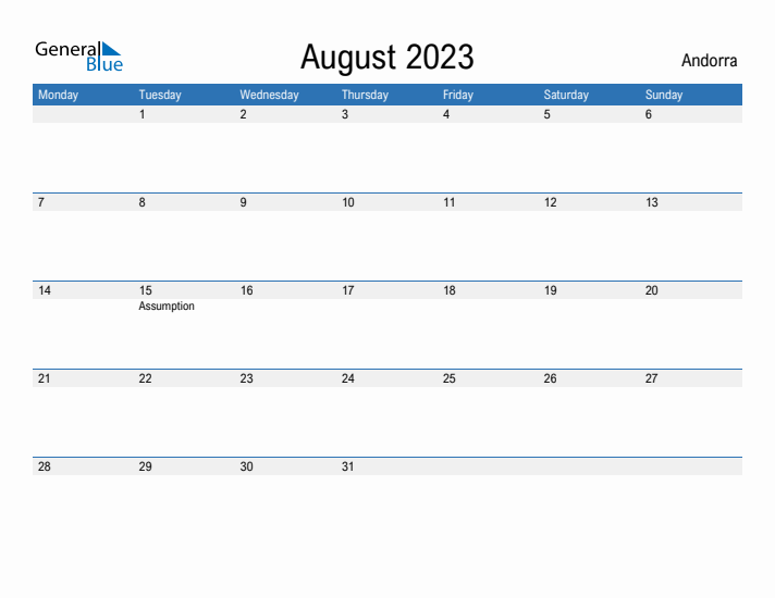 Fillable August 2023 Calendar