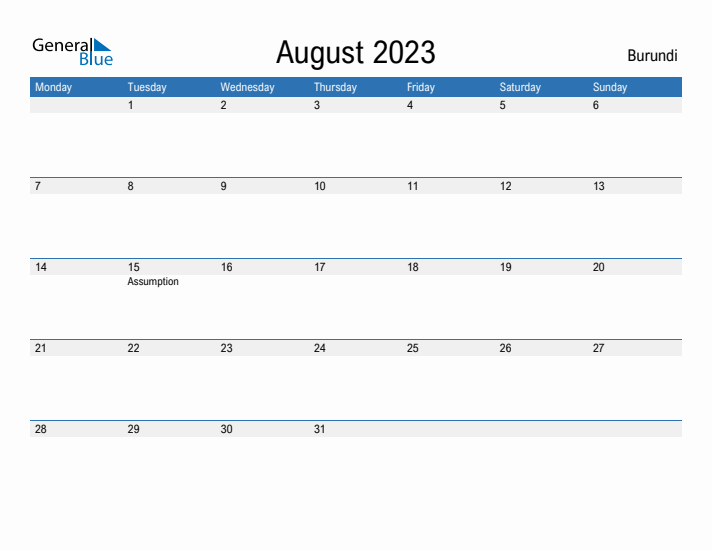 Fillable August 2023 Calendar