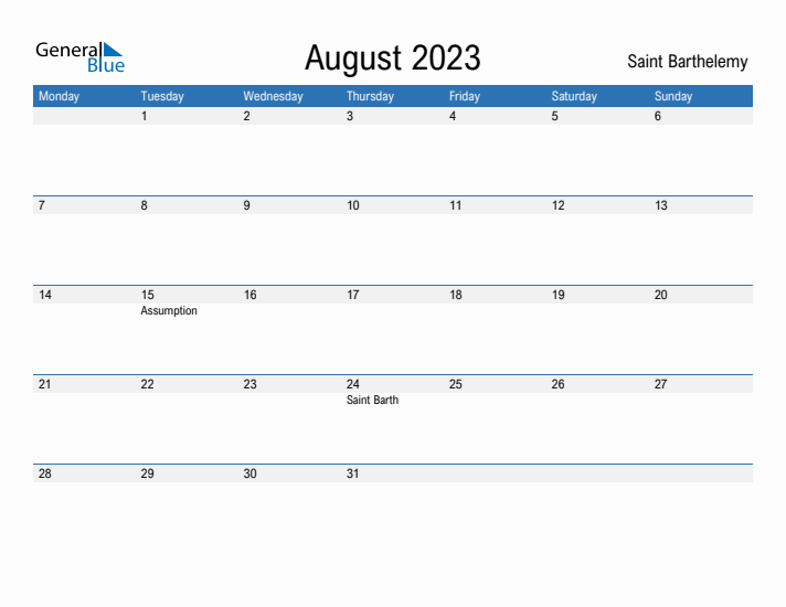 Fillable August 2023 Calendar