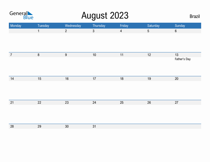 Fillable August 2023 Calendar