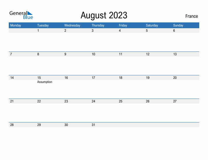 Fillable August 2023 Calendar