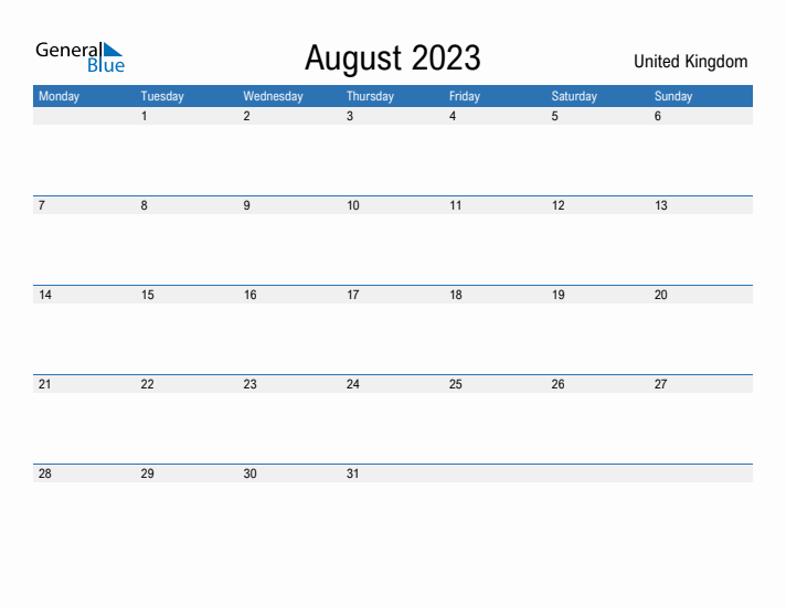 Fillable August 2023 Calendar