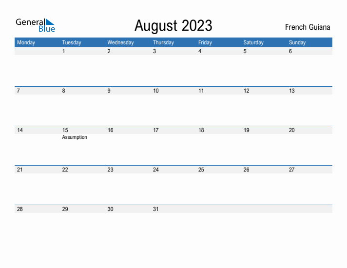 Fillable August 2023 Calendar