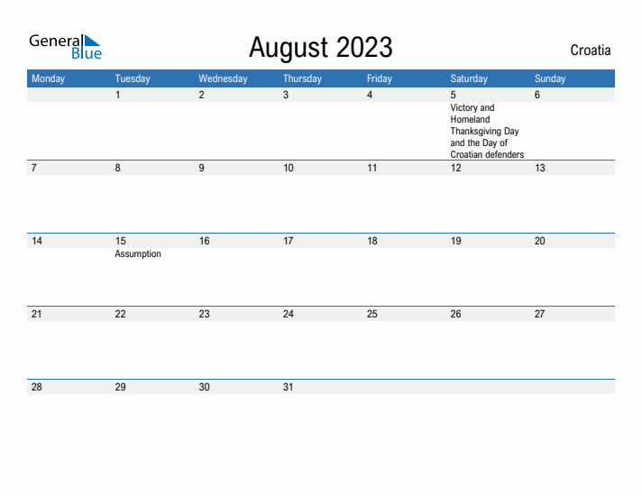 Fillable August 2023 Calendar