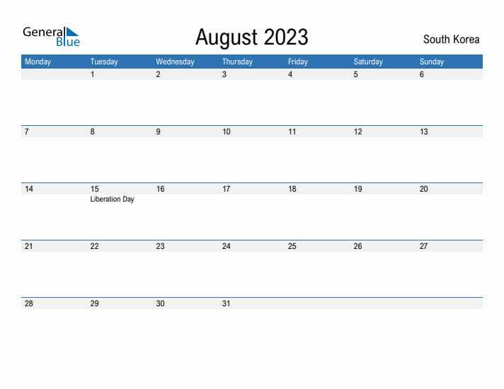 Fillable August 2023 Calendar