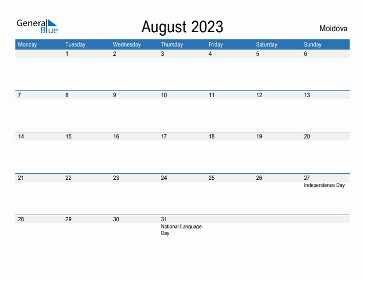 Fillable August 2023 Calendar