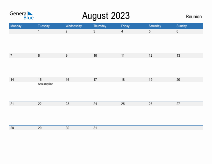 Fillable August 2023 Calendar