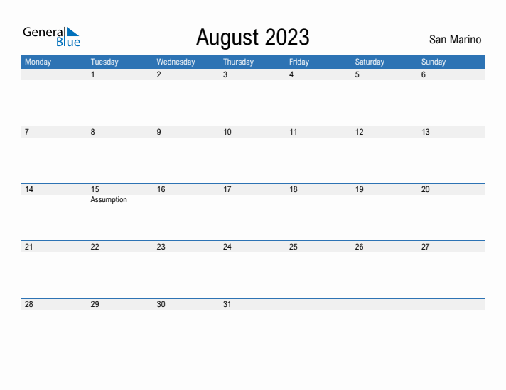 Fillable August 2023 Calendar