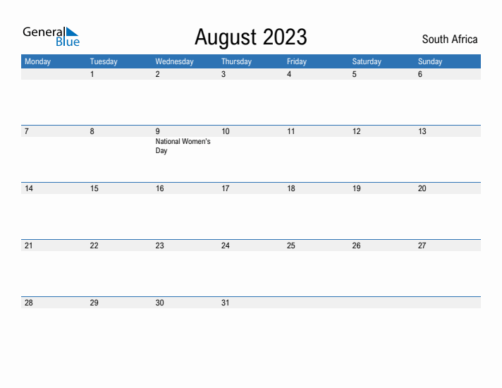 Fillable August 2023 Calendar