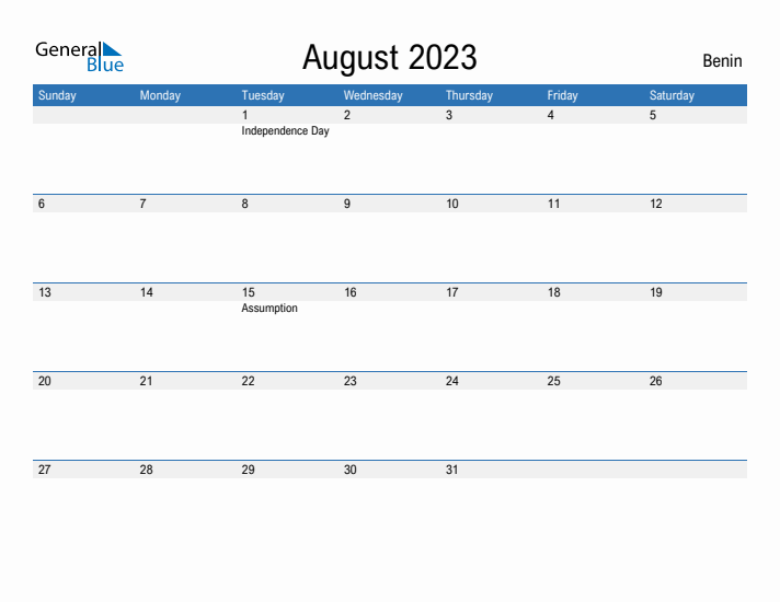 Fillable August 2023 Calendar