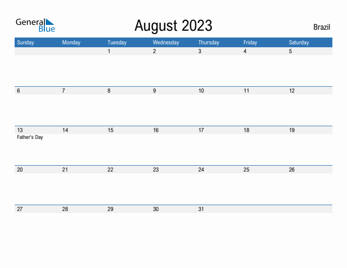 Fillable August 2023 Calendar