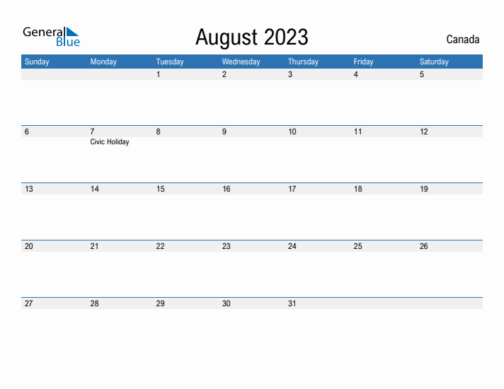 Fillable August 2023 Calendar