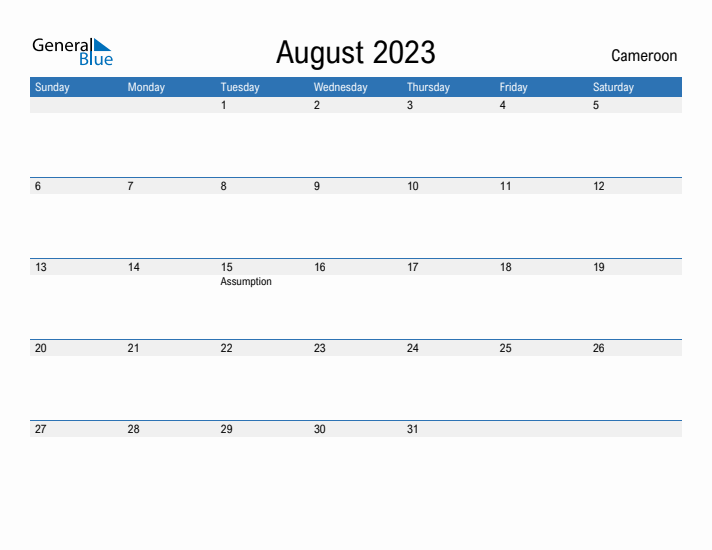 Fillable August 2023 Calendar