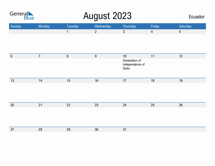 Fillable August 2023 Calendar