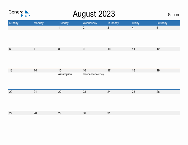 Fillable August 2023 Calendar