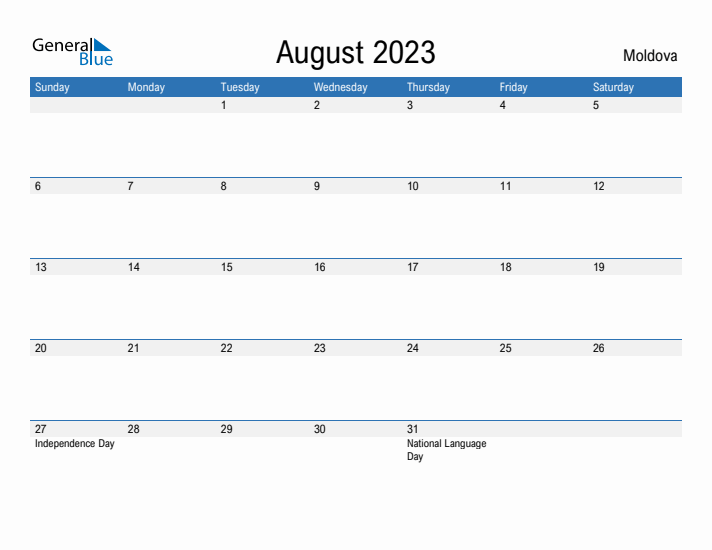 Fillable August 2023 Calendar