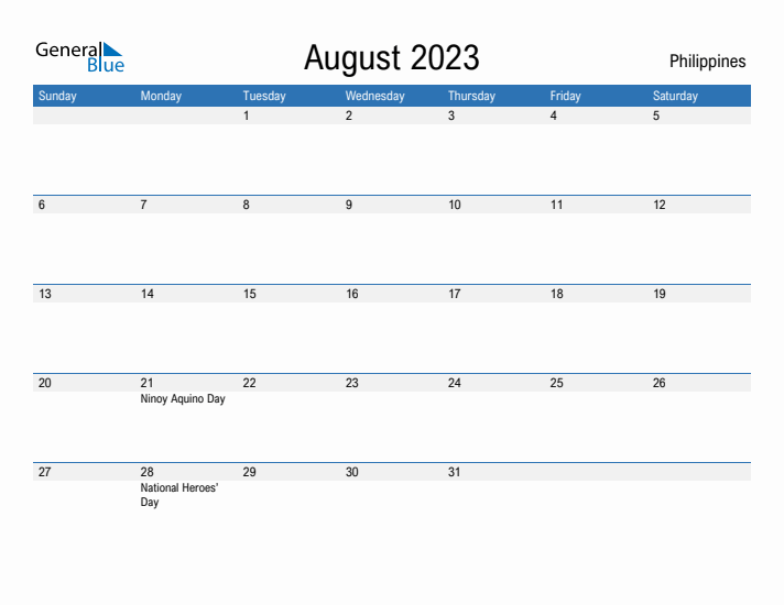 Fillable August 2023 Calendar