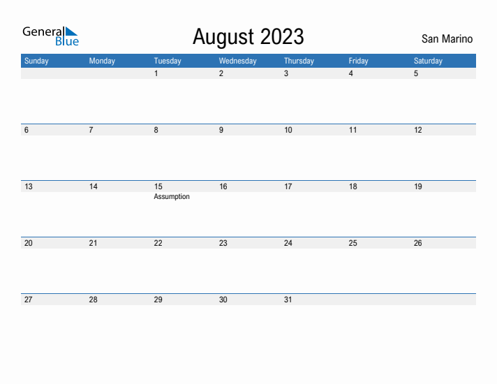 Fillable August 2023 Calendar