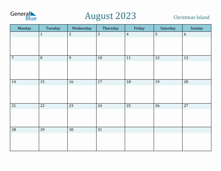 August 2023 Calendar with Holidays