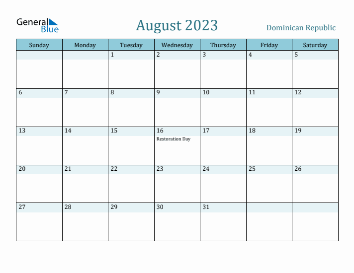 August 2023 Calendar with Holidays