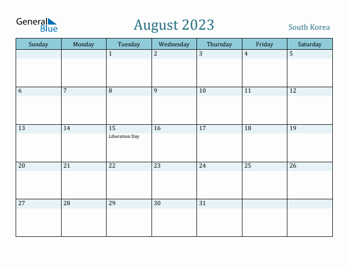 August 2023 Calendar with Holidays