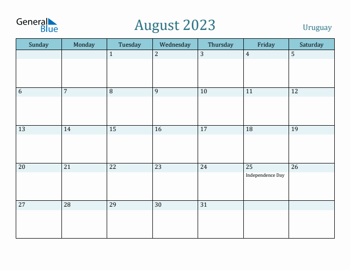 August 2023 Calendar with Holidays