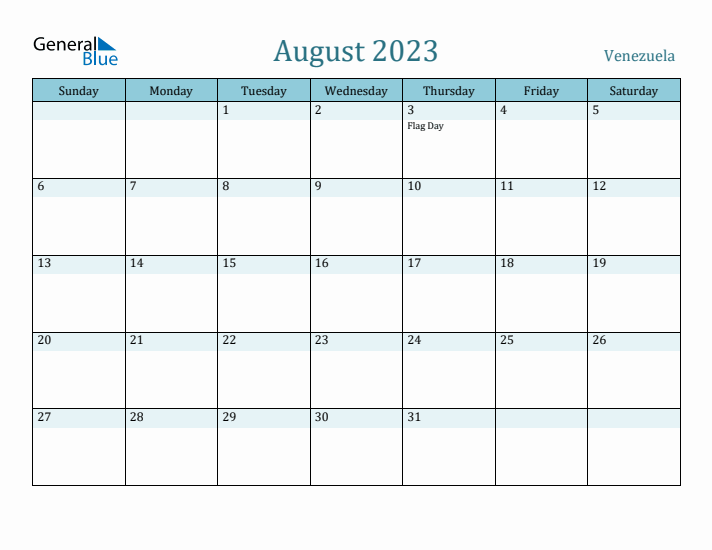 August 2023 Calendar with Holidays