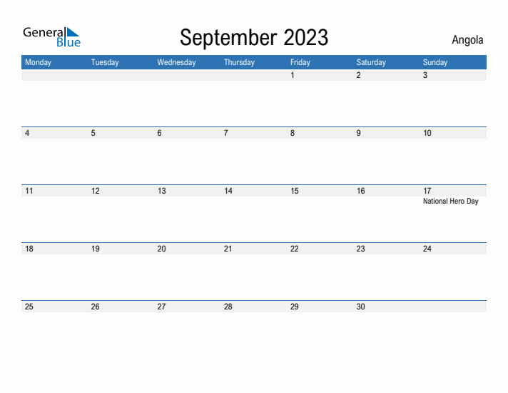 Fillable September 2023 Calendar