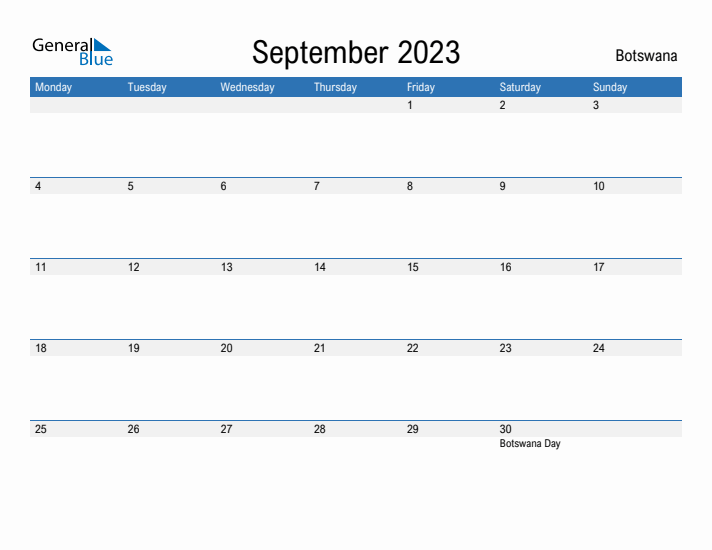 Fillable September 2023 Calendar