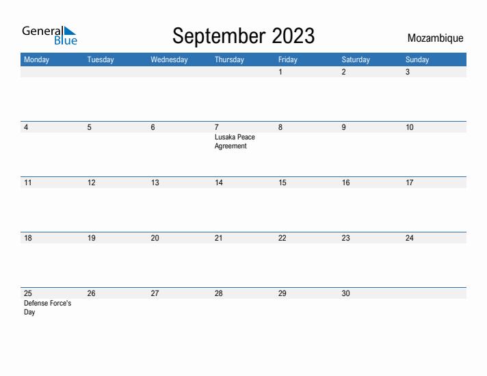 Fillable September 2023 Calendar