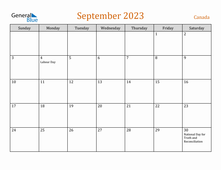 September 2023 Holiday Calendar with Sunday Start