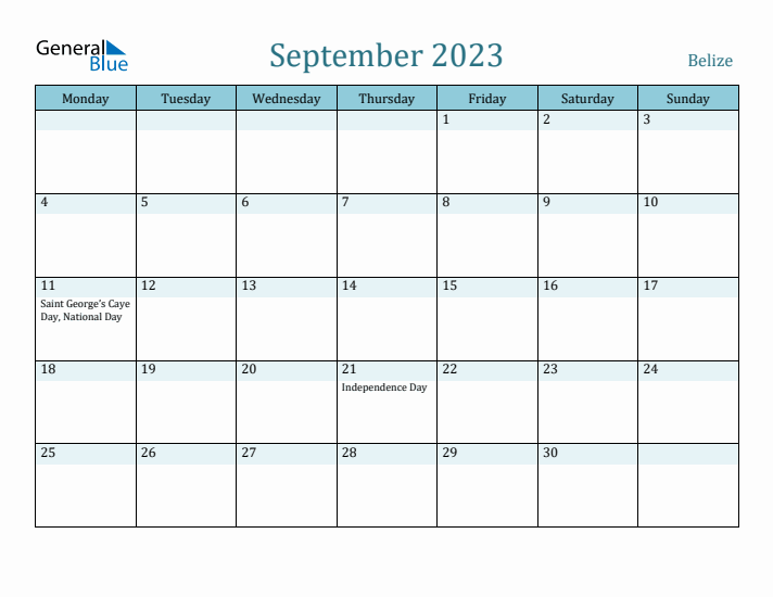 September 2023 Calendar with Holidays