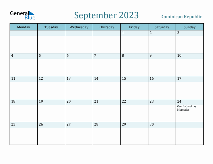 September 2023 Calendar with Holidays