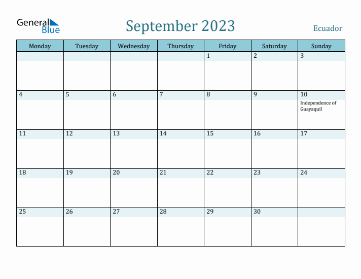 September 2023 Calendar with Holidays