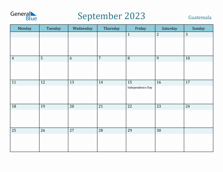 September 2023 Calendar with Holidays