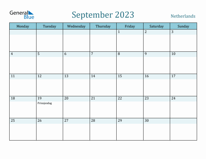 September 2023 Calendar with Holidays