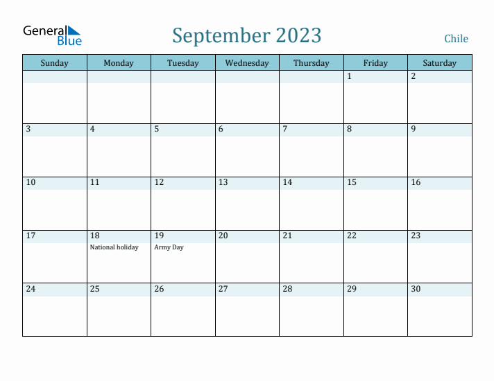 September 2023 Calendar with Holidays