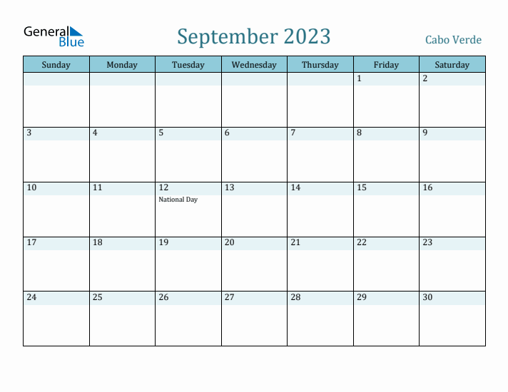 September 2023 Calendar with Holidays