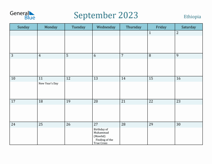 September 2023 Calendar with Holidays