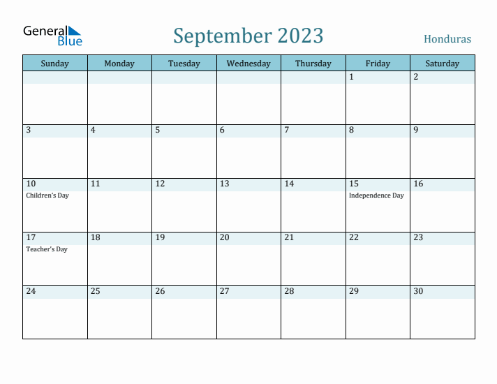 September 2023 Calendar with Holidays